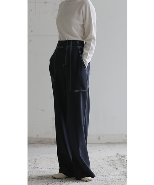 chuclla（チュクラ）の「ステッチ ワイドパンツ chw1551（その他パンツ・レディース・ダークネイビー・S/M/XS）」の21枚目の写真