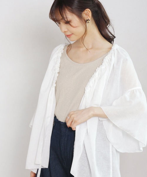 Crisp（クリスプ）の「2wayスラブリブタンク（タンクトップ・レディース・ベージュ/アイボリー・FREE）」の11枚目の写真