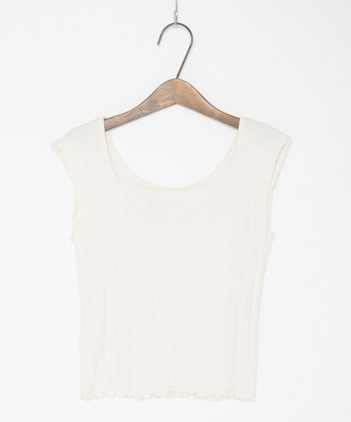 Crisp（クリスプ）の「2wayスラブリブタンク（タンクトップ・レディース・ベージュ/アイボリー・FREE）」の12枚目の写真