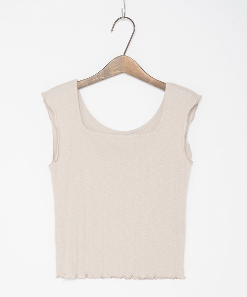 Crisp（クリスプ）の「2wayスラブリブタンク（タンクトップ・レディース・ベージュ/アイボリー・FREE）」の13枚目の写真
