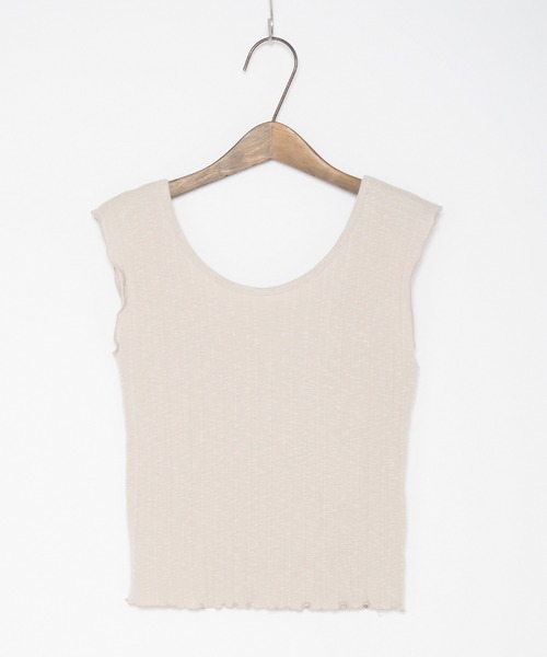 Crisp（クリスプ）の「2wayスラブリブタンク（タンクトップ・レディース・ベージュ/アイボリー・FREE）」の14枚目の写真