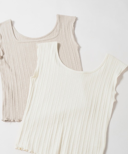 Crisp（クリスプ）の「2wayスラブリブタンク（タンクトップ・レディース・ベージュ/アイボリー・FREE）」の15枚目の写真