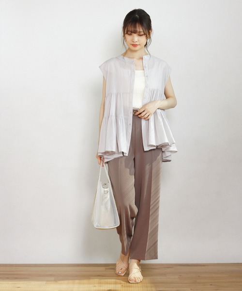 Crisp（クリスプ）の「2wayスラブリブタンク（タンクトップ・レディース・ベージュ/アイボリー・FREE）」の8枚目の写真