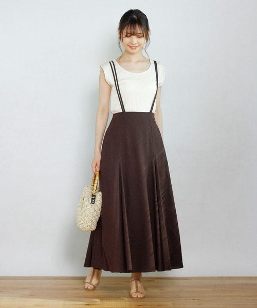 Crisp（クリスプ）の「2wayスラブリブタンク（タンクトップ・レディース・ベージュ/アイボリー・FREE）」の3枚目の写真