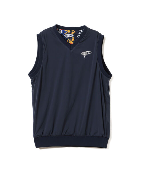 【BEAMS GOLF】美品メンフィス柄 リバーシブル ベスト　メンズＸＬ BEAMS GOLF（ビームスゴルフ）の「＜MEN'S＞BEAMS GOLF ORANGE LABEL