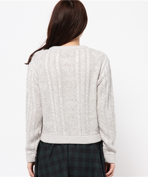 WEGO（ウィゴー）の「WEGO/ハートケーブルニット（ニット/セーター・レディース・杢グレー/サックスブルー/ライトパープル・FREE）」の6枚目の写真