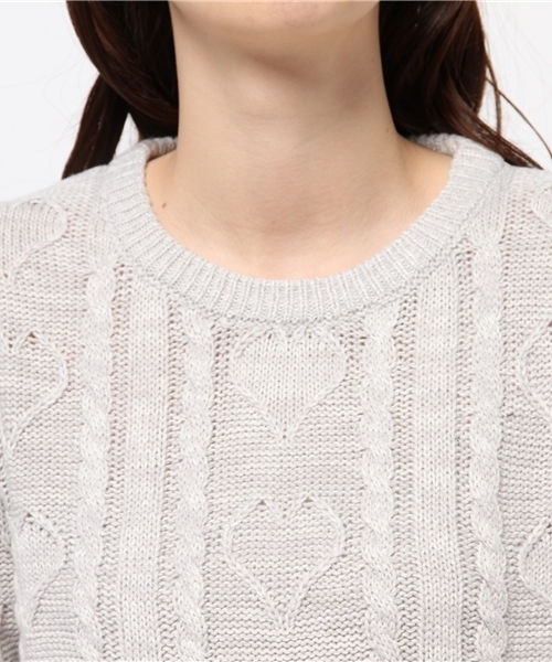 WEGO（ウィゴー）の「WEGO/ハートケーブルニット（ニット/セーター・レディース・杢グレー/サックスブルー/ライトパープル・FREE）」の7枚目の写真