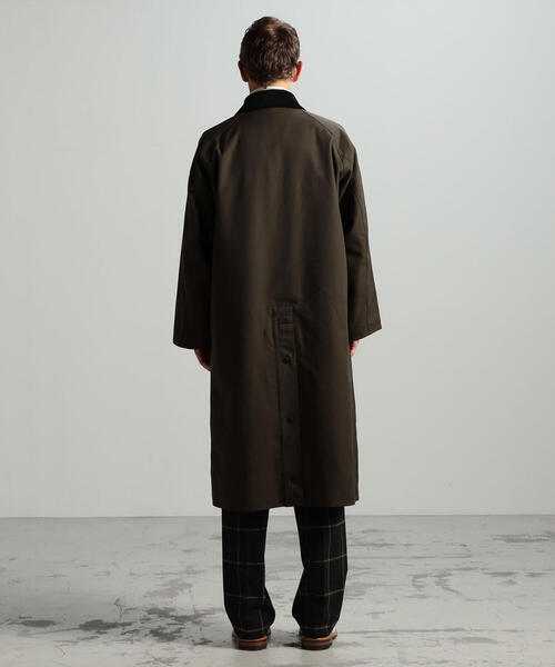 TOMORROWLAND (トゥモローランド)の「【別注】Barbour×TOMORROWLAND OVERSIZED BURGHLEY ウールコットンツイル ロングコート(ステンカラーコート・メンズ・グリーン・40/38/36/34)」の5枚目の写真