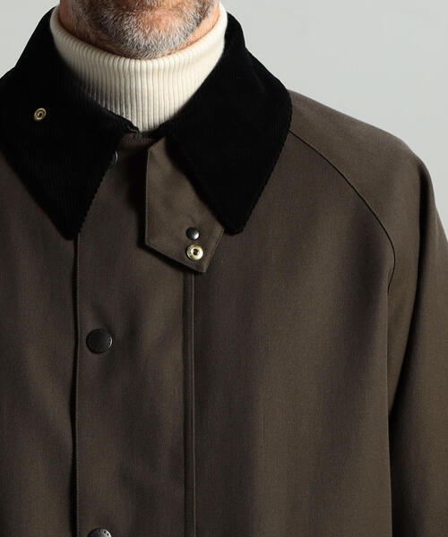TOMORROWLAND (トゥモローランド)の「【別注】Barbour×TOMORROWLAND OVERSIZED BURGHLEY ウールコットンツイル ロングコート(ステンカラーコート・メンズ・グリーン・40/38/36/34)」の11枚目の写真