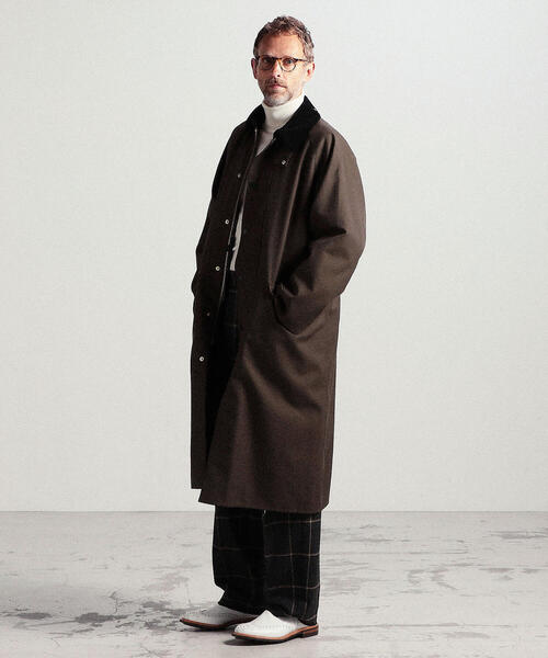 TOMORROWLAND (トゥモローランド)の「【別注】Barbour×TOMORROWLAND OVERSIZED BURGHLEY ウールコットンツイル ロングコート(ステンカラーコート・メンズ・グリーン・40/38/36/34)」の21枚目の写真