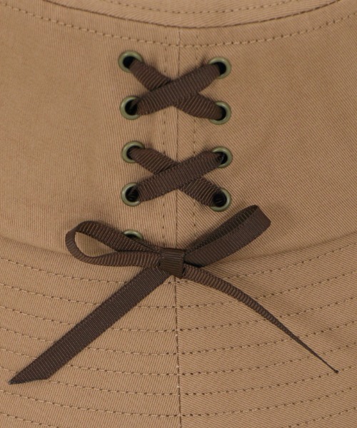 axes femme（アクシーズファム）の「レースアップバケットハット（ハット・レディース・ブラック/ピンク/モカ/キナリ・MEDIUM）」の22枚目の写真