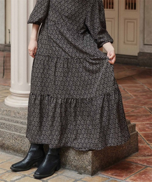 セール】前後2way花柄ティアードワンピース（ワンピース）｜titivate