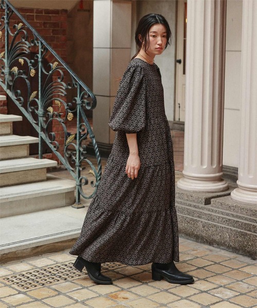 フォクシー　ティアードワンピース　 ベージュ白 ストライプ柄　リネンコットン 楽天市場】ワンピース レディース アイボリー 春 夏 秋 ロング