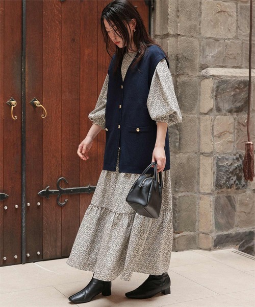 セール】前後2way花柄ティアードワンピース（ワンピース）｜titivate