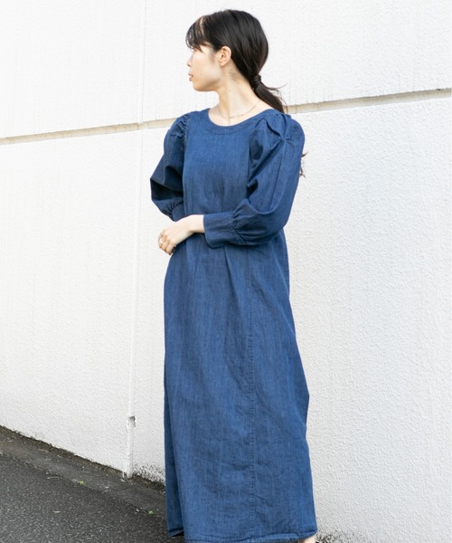 ONEME(ワンム)の「ONEME Frow Denim One piece(ワンピース・レディース・ブルー・FREE)」の6枚目の写真