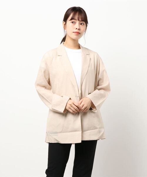 GARAGE OF GOOD CLOTHING(ガレージオブグッドクロージング)の「シアーダブルジャケット*(ブルゾン・レディース・ブラック/ベージュ・FREE)」の12枚目の写真