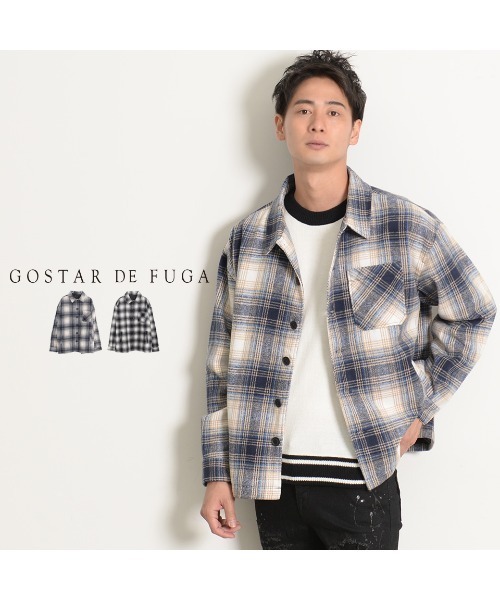 GOSTAR DE FUGA(ゴスタール ジフーガ)の「『GOSTAR DE FUGA』チェックシャツブルゾン(ブルゾン・メンズ・ブラック/ブルー・FREE)」の6枚目の写真