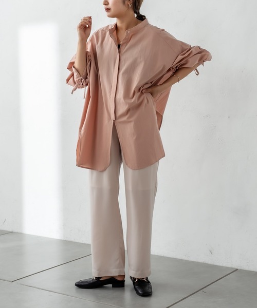 mystic(ミスティック)の「袖タックデザインシャツ(シャツ/ブラウス・レディース・ベージュ/オフホワイト/オレンジ/ブルー・FREE)」の5枚目の写真