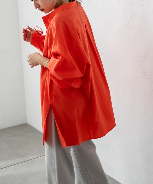 mystic(ミスティック)の「袖タックデザインシャツ(シャツ/ブラウス・レディース・ベージュ/オフホワイト/オレンジ/ブルー・FREE)」の14枚目の写真