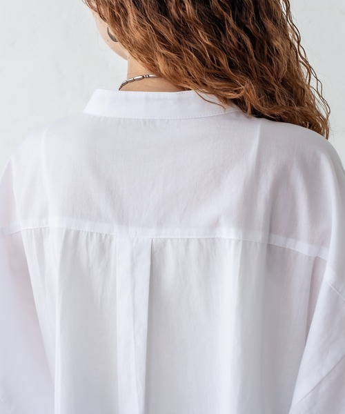 mystic(ミスティック)の「袖タックデザインシャツ(シャツ/ブラウス・レディース・ベージュ/オフホワイト/オレンジ/ブルー・FREE)」の9枚目の写真