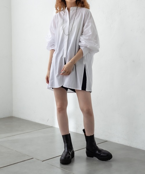 mystic(ミスティック)の「袖タックデザインシャツ(シャツ/ブラウス・レディース・ベージュ/オフホワイト/オレンジ/ブルー・FREE)」の18枚目の写真