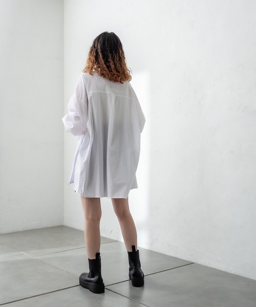 mystic(ミスティック)の「袖タックデザインシャツ(シャツ/ブラウス・レディース・ベージュ/オフホワイト/オレンジ/ブルー・FREE)」の10枚目の写真