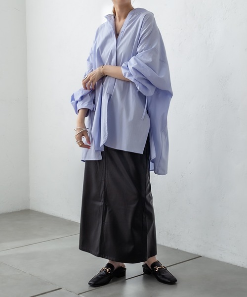 mystic(ミスティック)の「袖タックデザインシャツ(シャツ/ブラウス・レディース・ベージュ/オフホワイト/オレンジ/ブルー・FREE)」の16枚目の写真