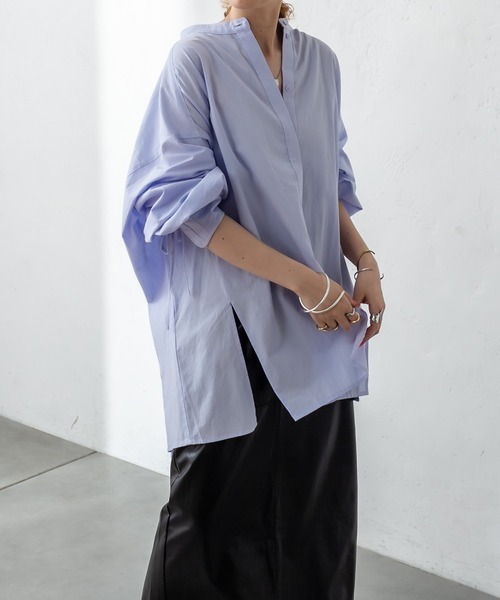 mystic(ミスティック)の「袖タックデザインシャツ(シャツ/ブラウス・レディース・ベージュ/オフホワイト/オレンジ/ブルー・FREE)」の8枚目の写真