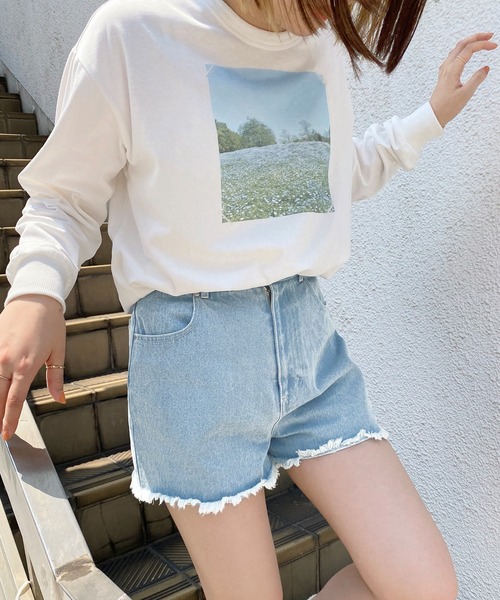 mimi toujours（ミミトゥジュール）の「Tシャツ ロング フォトプリント omom×mimi toujours（Tシャツ/カットソー・レディース・ホワイト系その他/ホワイト系その他2・M）」の18枚目の写真