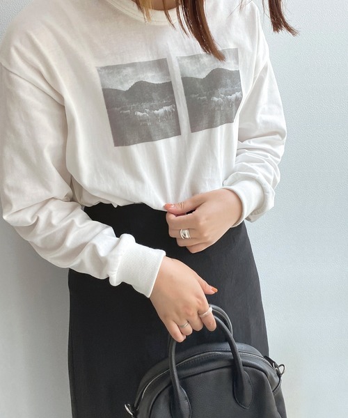 mimi toujours（ミミトゥジュール）の「Tシャツ ロング フォトプリント omom×mimi toujours（Tシャツ/カットソー・レディース・ホワイト系その他/ホワイト系その他2・M）」の15枚目の写真