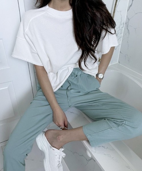 NANING9（ナンニング）の「NANING9 スパンバンディングパンツ（その他パンツ・レディース・アイボリー/スカイブルー・FREE）」の17枚目の写真