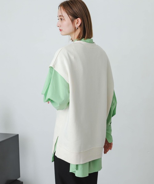 SENSE OF PLACE by URBAN RESEARCH(センスオブプレイスバイアーバンリサーチ)の「フレンチスリーブルーズトップ(Tシャツ/カットソー・レディース・グレー/ブラック/アイボリー・ONE)」の7枚目の写真