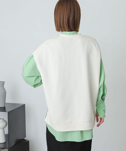 SENSE OF PLACE by URBAN RESEARCH(センスオブプレイスバイアーバンリサーチ)の「フレンチスリーブルーズトップ(Tシャツ/カットソー・レディース・グレー/ブラック/アイボリー・ONE)」の8枚目の写真