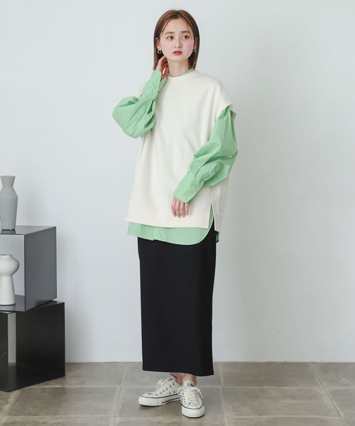 SENSE OF PLACE by URBAN RESEARCH(センスオブプレイスバイアーバンリサーチ)の「フレンチスリーブルーズトップ(Tシャツ/カットソー・レディース・グレー/ブラック/アイボリー・ONE)」の9枚目の写真