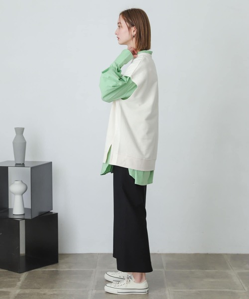 SENSE OF PLACE by URBAN RESEARCH(センスオブプレイスバイアーバンリサーチ)の「フレンチスリーブルーズトップ(Tシャツ/カットソー・レディース・グレー/ブラック/アイボリー・ONE)」の10枚目の写真