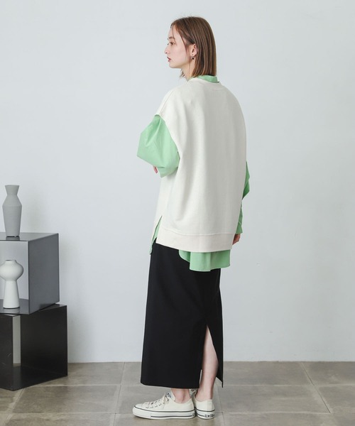 SENSE OF PLACE by URBAN RESEARCH(センスオブプレイスバイアーバンリサーチ)の「フレンチスリーブルーズトップ(Tシャツ/カットソー・レディース・グレー/ブラック/アイボリー・ONE)」の11枚目の写真