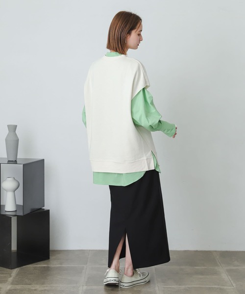 SENSE OF PLACE by URBAN RESEARCH(センスオブプレイスバイアーバンリサーチ)の「フレンチスリーブルーズトップ(Tシャツ/カットソー・レディース・グレー/ブラック/アイボリー・ONE)」の13枚目の写真