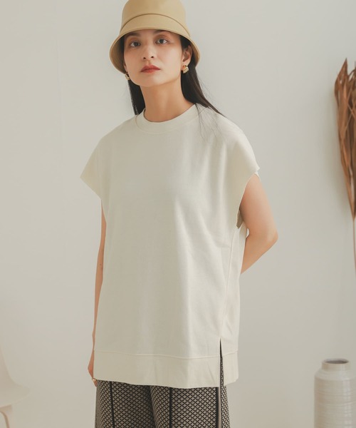 SENSE OF PLACE by URBAN RESEARCH(センスオブプレイスバイアーバンリサーチ)の「フレンチスリーブルーズトップ(Tシャツ/カットソー・レディース・グレー/ブラック/アイボリー・ONE)」の19枚目の写真