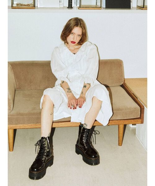 jouetie（ジュエティ）の「カットワークコットンワンピース（ワンピース・レディース・オフホワイト/ブラック/イエロー・MEDIUM）」の7枚目の写真