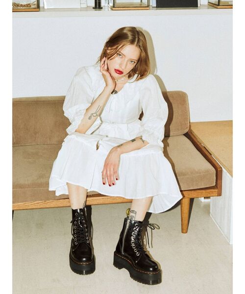 jouetie（ジュエティ）の「カットワークコットンワンピース（ワンピース・レディース・オフホワイト/ブラック/イエロー・MEDIUM）」の8枚目の写真