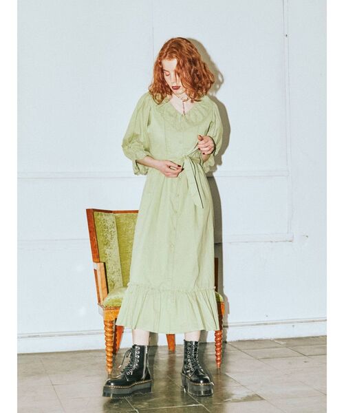 jouetie（ジュエティ）の「カットワークコットンワンピース（ワンピース・レディース・オフホワイト/ブラック/イエロー・MEDIUM）」の18枚目の写真