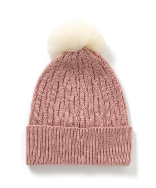 Seraph（セラフ）の「チュールポンポン付きニットキャップ（ハット・キッズ・サックスブルー/アイボリー/ピンク・50/54/58）」の7枚目の写真