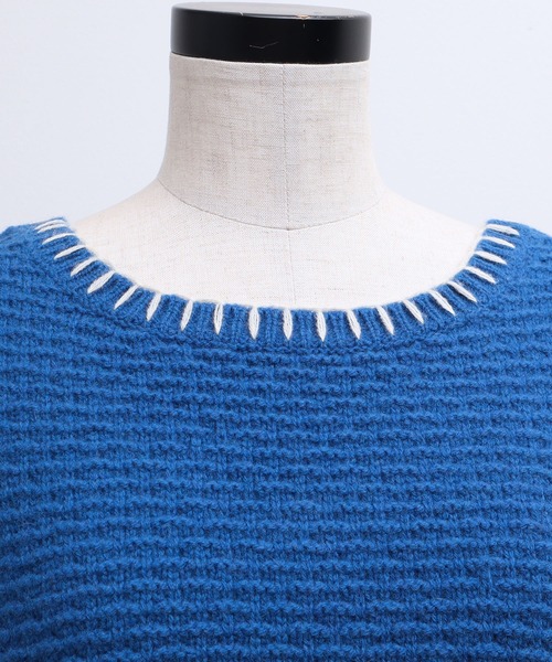 chambre de charme(シャンブルドゥシャーム)の「cdc ウール/ナイロン ブランケットステッチ ベスト(ベスト・レディース・ホワイト/ブルー/レッド・FREE)」の19枚目の写真