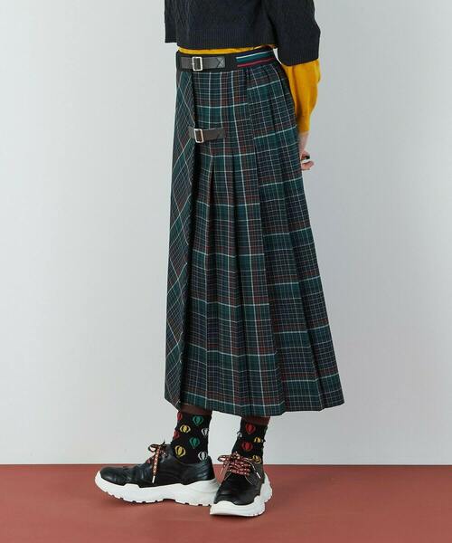 FRAPBOIS（フラボア）の「T/Rチェック スカート（スカート・レディース・ブラウン/グリーン・1/0）」の18枚目の写真
