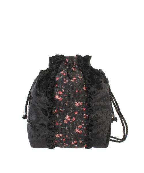 merry jenny（メリージェニー）の「flowerベロアフリルポシェット（ハンドバッグ・レディース・ブラック/アイボリー・FREE）」の10枚目の写真