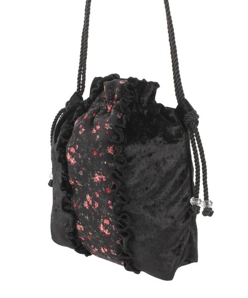 merry jenny（メリージェニー）の「flowerベロアフリルポシェット（ハンドバッグ・レディース・ブラック/アイボリー・FREE）」の9枚目の写真