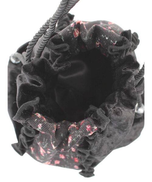 merry jenny（メリージェニー）の「flowerベロアフリルポシェット（ハンドバッグ・レディース・ブラック/アイボリー・FREE）」の7枚目の写真