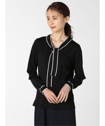 m.f.editorial | エムエフエディトリアルレディース/m.f.editorial:Women ゴム編み 配色ボウタイ ニットプルオーバー(ニット/セーター)