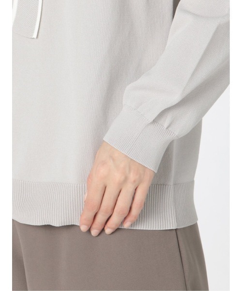 m.f.editorial(エムエフエディトリアル)の「エムエフエディトリアルレディース/m.f.editorial:Women ゴム編み 配色ボウタイ ニットプルオーバー(ニット/セーター・レディース・ブラック/ベージュ/グレー・MEDIUM/LARGE)」の20枚目の写真