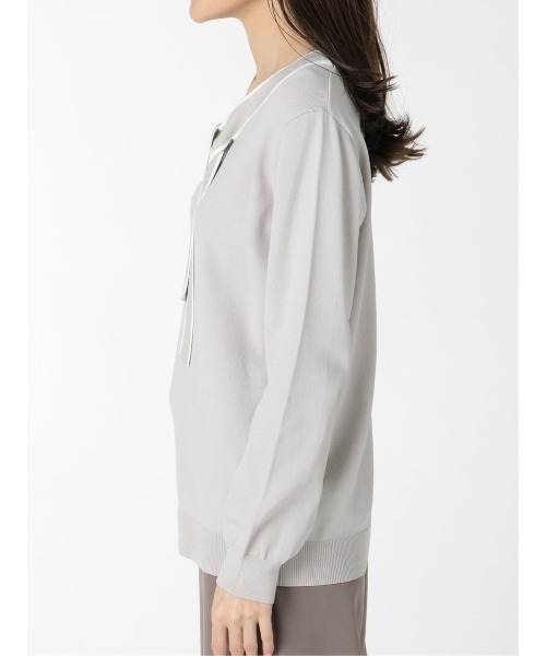 m.f.editorial(エムエフエディトリアル)の「エムエフエディトリアルレディース/m.f.editorial:Women ゴム編み 配色ボウタイ ニットプルオーバー(ニット/セーター・レディース・ブラック/ベージュ/グレー・MEDIUM/LARGE)」の21枚目の写真